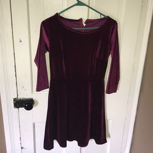 Burgundy Velvet Skater Dress